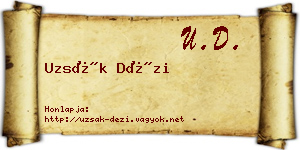 Uzsák Dézi névjegykártya